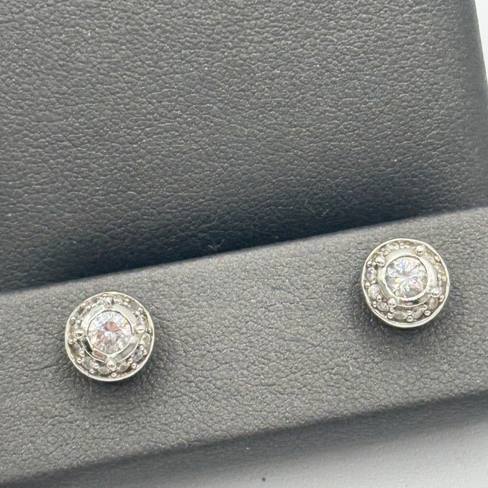 Sterling Silver CZ / Faux Diamond Stud Earrings